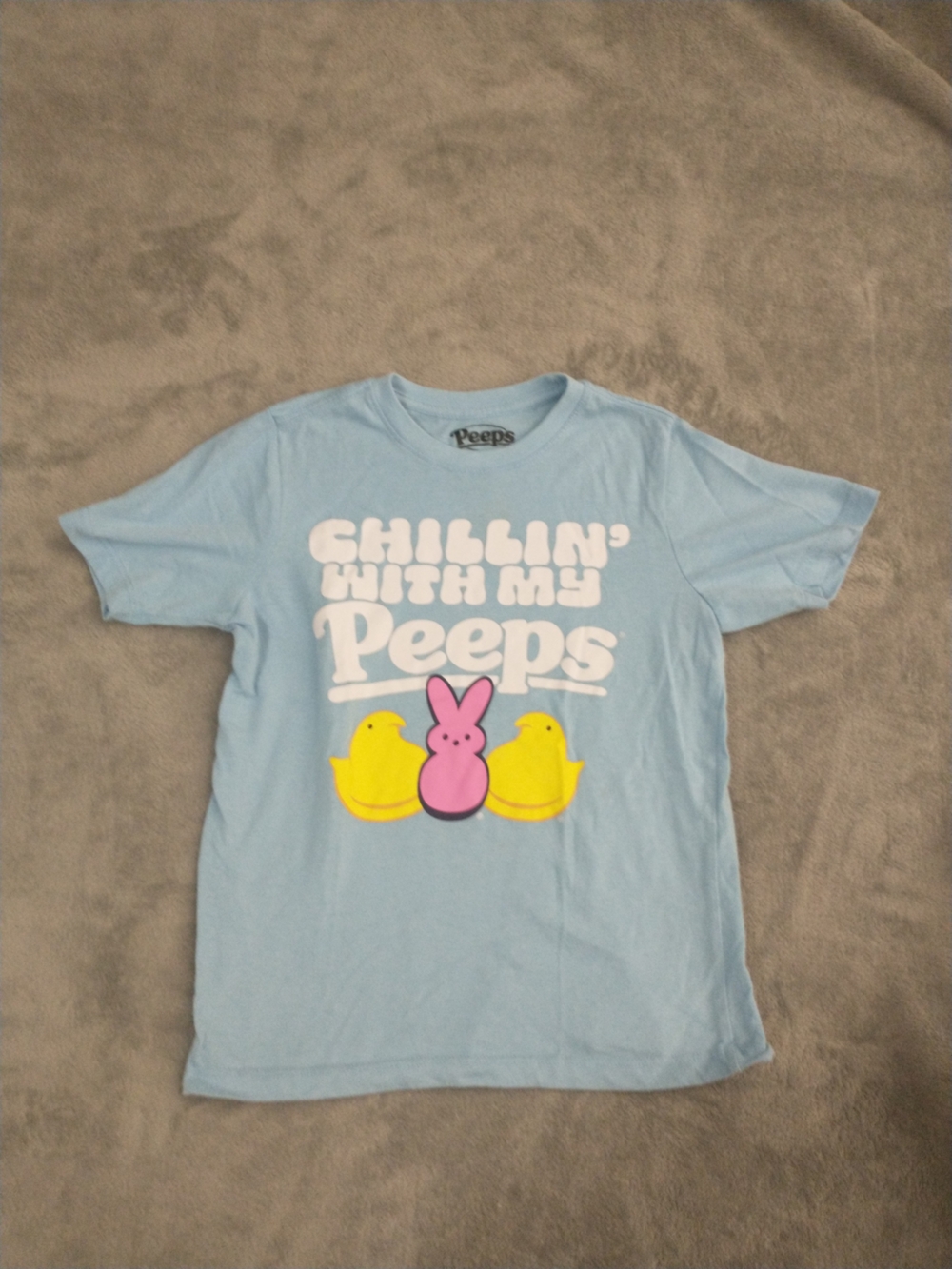 Kids / Boys - M (8) - Peeps Light Blue (RN 0101531) Tee w/ Easter Peeps Graphic